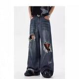 90s streetwear American Ripped Jeans Men's Niche High-Grade Pants Couple