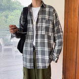 winter outfits men Men's Fashionable New Shirt Korean Style Casual Loose Long Sleeve Plaid Hip Hop Style Autumn Top Coat Men