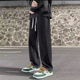 boy outfits Summer Jeans Men's New Loose Straight Light-Colored Thin Drawstring Wide-Leg Long Pants for Boys