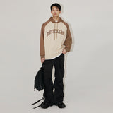 fall outfits men Myq Hooded Sweater Men's Spring and Autumn New American Retro Letter Print Loose Cotton Top Coat