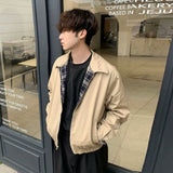 Itooh classy outfits men Short Wide Lapel Double-Sided Jacket Spring and Autumn Versatile Simple Solid Color Loose Men's Coat Top