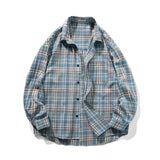 ITOOH Winter Outfits streetwear men outfits Japanese Retro Plaid Long-Sleeved Shirt Men's Spring and Autumn Oversize Loose plus Size Lapel Couple Coat ITOOH Winter Outfits