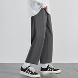 men fall outfit Ice Silk Pants Men's Summer Draping Cropped Casual Suit Pants Men's Youth Black All-Match Air Conditioning Trousers