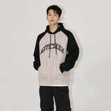 fall outfits men Myq Hooded Sweater Men's Spring and Autumn New American Retro Letter Print Loose Cotton Top Coat