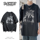 fall outfits men Short-Sleeved T-shirt Men's 2024 New Summer Couple's Inner Half-Sleeved T-shirt Student Base Loose Top Ins