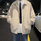 black men fashion urban Spring and Autumn New Men's Jacket Jacket Jacket Social Youth Loose Hong Kong Style Solid Color Trendy Jacket