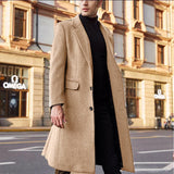 ITOOH Winter Outfits mens winter fashion British Men's Long Trench Coat Woolen Coat Men's Woolen Coat ITOOH Winter Outfits