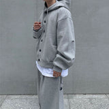 ITOOH Winter Outfits fall outfits men Myq Hooded Sweater Cardigan Coat Men's Spring Wide Leg Casual Pants Two-Piece Korean Casual Sports Suit ITOOH Winter Outfits