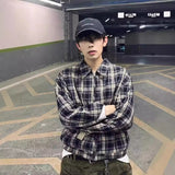 classy outfits men Japanese Retro Plaid Double-Sided Workwear Jacket Men's High Street Oversize Fashion Handsome Khaki Coat Fashion