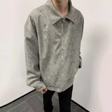 mens fashion American Retro Corduroy Jacket Men's 2024 Spring New Pu Shuai Casual Loose Lapel Jacket