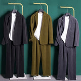 suit Draping Thick High-Grade Corduroy Suit Suit Men's Business Loose Autumn and Winter Casual Korean Style Suit Jacket