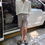 old money outfits men New Korean Style Long-Sleeved Cotton and Linen Shirt Simple High-End Lazy Style Shirt Loose All-Match Thin Youth Shirt Men