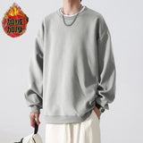 mens winter fashion INS Trendy Loose Sweater Men's Autumn and Winter Letters Casual Fleece-lined Men's Pullover