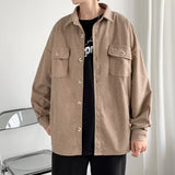 ITOOH Winter Outfits fall outfits men Japanese Style High-Grade Corduroy Long-Sleeved Shirt Men's Autumn and Winter Loose Retro Shirt Jacket ITOOH Winter Outfits