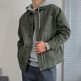 mens fashion 2024 Men's Casual Workwear Jacket Men's Spring and Autumn Retro Denim American Top Loose Men's Hunting Clothing