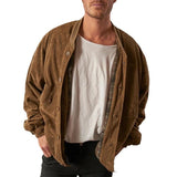 bomber jacket 2024 Maillard Suede Jacket Men's Autumn Versatile Solid Color Casual Men's Jacket