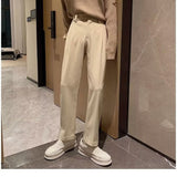 ITOOH Winter Outfits black men fashion swag Draping Straight Suit Pants Men's Solid Color Anti-Wrinkle Loose Wide-Leg Pants Korean Style Non-Ironing Mop Pants ITOOH Winter Outfits