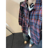 ITOOH Winter Outfits streetwear men outfits Japanese Retro Plaid Long-Sleeved Shirt Men's Spring and Autumn Oversize Loose plus Size Lapel Couple Coat ITOOH Winter Outfits