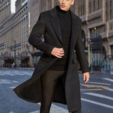 ITOOH Winter Outfits mens winter fashion British Men's Long Trench Coat Woolen Coat Men's Woolen Coat