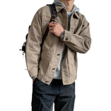 mens fashion 2024 Men's Casual Workwear Jacket Men's Spring and Autumn Retro Denim American Top Loose Men's Hunting Clothing