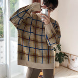 Itooh Oversized Plaid Sweater