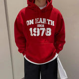 ITOOH Red Printed Hooded Sweatshirt