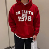 ITOOH Red Printed Hooded Sweatshirt