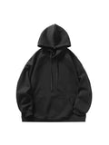 ITOOH Retro Simple Solid Color Hooded Sweatshirt