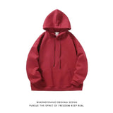 ITOOH Retro Simple Solid Color Hooded Sweatshirt