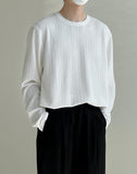 Itooh Round Neck Pleated Long Sleeve Shirt