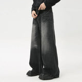 ITOOH Washed Black Street Style Denim Jeans