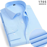 ITOOH New spring and autumn plaid stripes formal men's shirt long sleeve work clothes business casual free ironing slim solid color