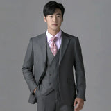 ITOOH Lead Gray Three-Piece Suit -Original Design for Formal Occasions, Weddings, Groomsmen Attire -High-End Fabric