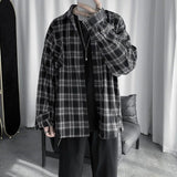 ITOOH Men's Check Shirts Casual Japanese Plaid Vintage Streetwear Long-sleeved Stylish Loose Leisure Clothing Korean Popular Blouse