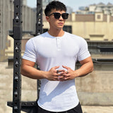 Itooh Men T-shirt Quick dry T-shirt Men Running Sport Skinny Short Tee Shirt Male Gym Fitness Bodybuilding Workout Tops Clothing