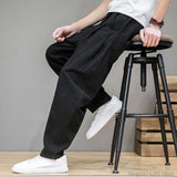 ITOOH Cotton Linen Pants Men Elastic Waist Casual Harem Pant Loose Sweatpants Traditional Chinese Trousers pantalons homme