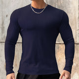 Itooh new men's T shirt Solid colors Long Sleeve Slim T-shirt young men Pure color tee shirt  Casual Tee men Long Sleeve tops