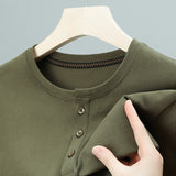 ITOOH Men's Spring/Autumn Pure Cotton Long Sleeve T-shirt Hoodie - Military Green/Red/Navy/Black Sizes M-4XL  Tops  Harajuku