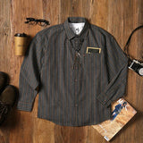 Itooh Striped Shirt Long-sleeved Loose Retro Japanese Casual Shirt Trend Personality Simple Atmosphere Gentleman Must-have Streetwear