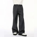 Itooh Niche Style Men's Suit Pants Oblique Fold Straight 2024 Summer Male Loose Trousers Wide Leg Casual Bottom New Tide