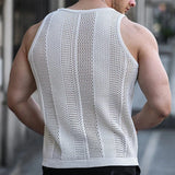 Itooh Vintage Knit Tank Tops Men Spring Summer Sexy Hollow Out Sleeveless O Neck Straps Camisole Mens Clothes Fashion Vest Streetwear