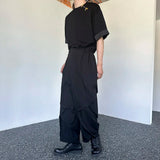 Itooh  Korean Style Loose Men's Casual Drawstring Pants Straight Wide Leg Solid Color Male Trousers New Stylish Summer 2024