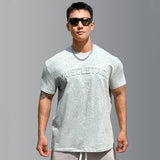 Itooh Casual Loose T-shirt Men Cotton Short Sleeves Tee Tops Summer Gym Fitness Bodybuilding Shirt Male Running Sport Training Clothes