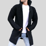 Itooh  2024 Autumn/winter New Cardigan Men's Solid Color High Neck Long Sleeved Knitted Sweater Jacket Cross-border Amazon European And