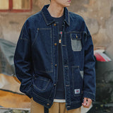 Itooh Man Clothing Japanese Blue Denim Jacket Retro Loose Outwear Men Jeans Jacket Coats Casual Windbreaker Pockets Cargo Streetwear