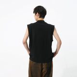 Itooh  Men's Wear Spring Summer New Korean Style Solid Color Sleeveless T-shirt Half Turtleneck Tank Top Trendy Vest