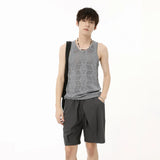 Itooh  Men's Wear 2024 Summer Solid Color Round Neck Hollow Out Knitted Vest Casual Korean Style Streetwear Tank Top Sleeveless T-shirt