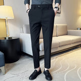 Itooh Brand Luxury Suit Pants for Men Elastic Waistline Business Casual Formal Pants Slim Fit Office Social Trousers Male Clothing