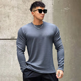 Itooh New Long Sleeve t shirt for Men Autumn Fashion Cotton Solid Color t-shirts Cozy Streetwear Men's t-shirt Long sleeve men tops