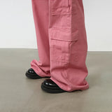 Itooh  Pink Cargo Jeans Pants Men Oversize Wide Leg Denim Trousers Male Loose Casual Japanese Streetwear Hip Hop Pocket